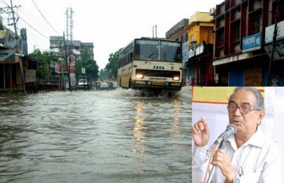 Overflow of drain water is obvious, says AMC Mayor Prafullajit Sinha Overflow of drain water is obvious, says AMC Mayor Prafullajit Sinha